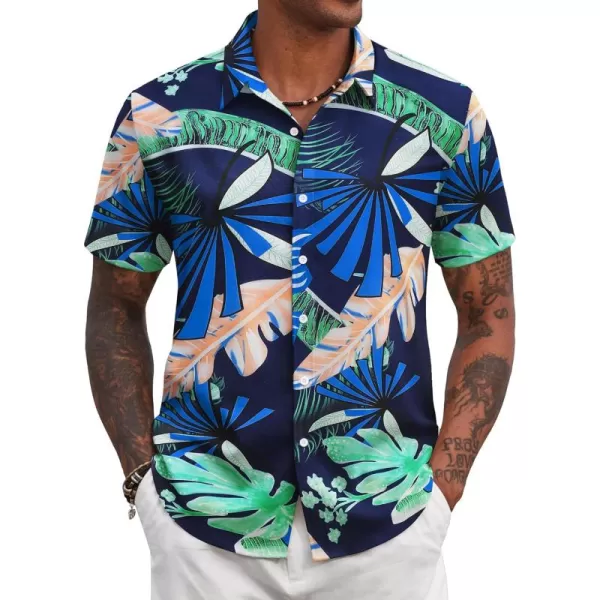 COOFANDY Mens Hawaiian Floral Shirts Tropical Button Down Shirt Summer Beach Shirt