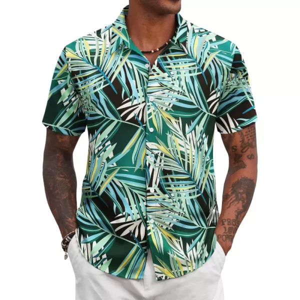 COOFANDY Mens Hawaiian Floral Shirts Tropical Button Down Shirt Summer Beach Shirt