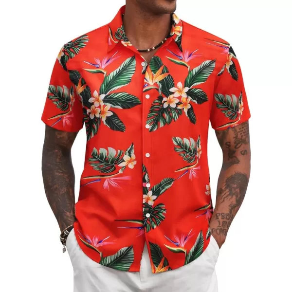 COOFANDY Mens Hawaiian Floral Shirts Tropical Button Down Shirt Summer Beach Shirt