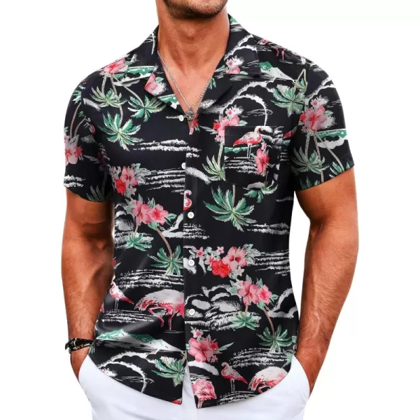 COOFANDY Mens Hawaiian Shirts Short Sleeve Tropical Button Down Shirts Casual Summer Beach Shirts