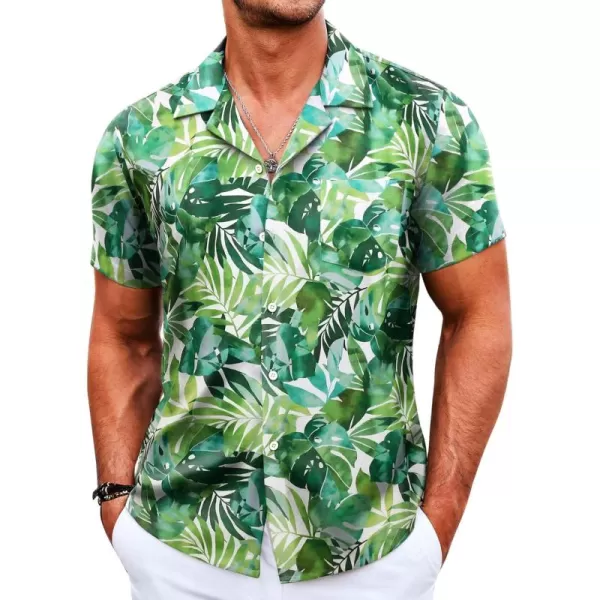 COOFANDY Mens Hawaiian Shirts Short Sleeve Tropical Button Down Shirts Casual Summer Beach Shirts