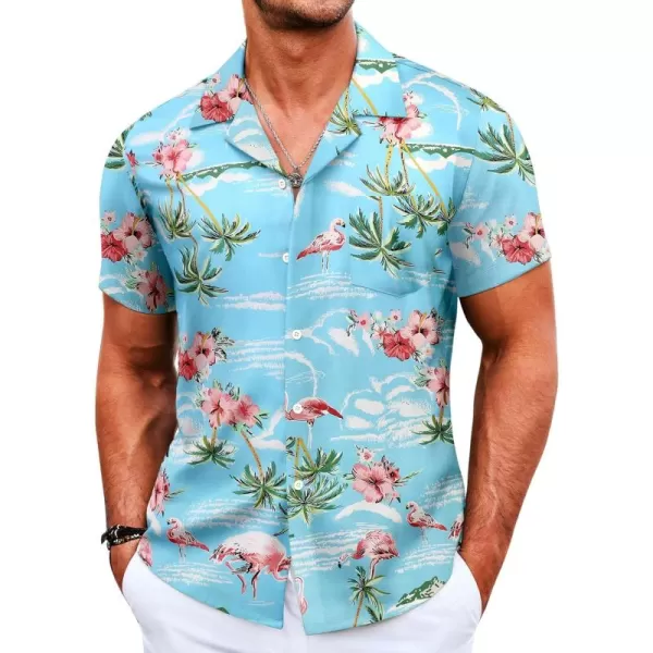 COOFANDY Mens Hawaiian Shirts Short Sleeve Tropical Button Down Shirts Casual Summer Beach Shirts