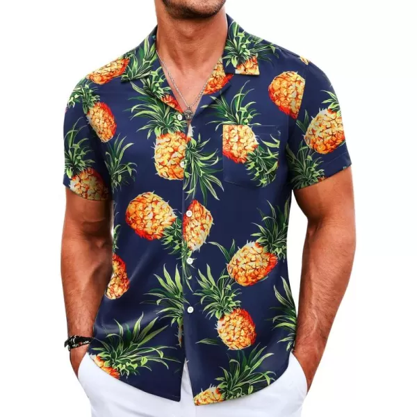 COOFANDY Mens Hawaiian Shirts Short Sleeve Tropical Button Down Shirts Casual Summer Beach Shirts