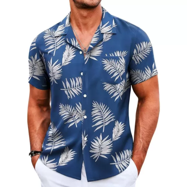 COOFANDY Mens Hawaiian Shirts Short Sleeve Tropical Button Down Shirts Casual Summer Beach Shirts