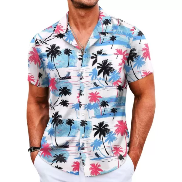 COOFANDY Mens Hawaiian Shirts Short Sleeve Tropical Button Down Shirts Casual Summer Beach Shirts