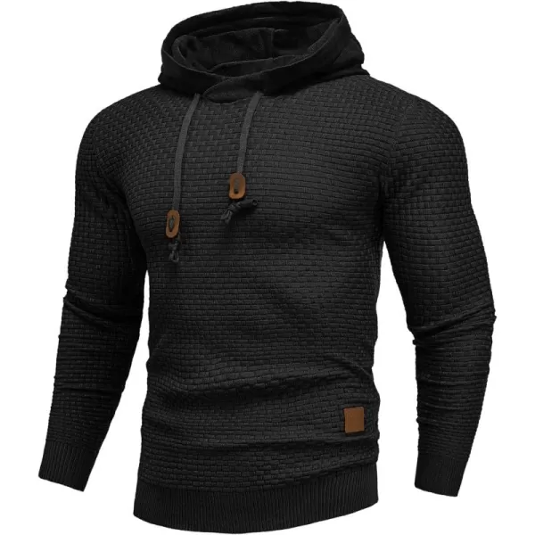 COOFANDY Men's Knitted Hoodies Hipster Casual Hooded Sweatshirt Long Sleeve Pullover Sweaters Slim Fit Polo Hoodie