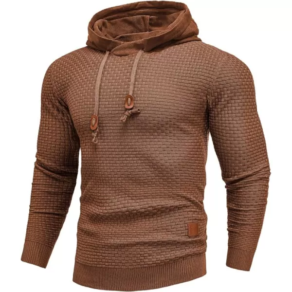 COOFANDY Men's Knitted Hoodies Hipster Casual Hooded Sweatshirt Long Sleeve Pullover Sweaters Slim Fit Polo Hoodie