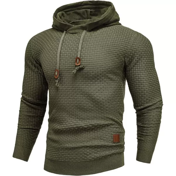COOFANDY Men's Knitted Hoodies Hipster Casual Hooded Sweatshirt Long Sleeve Pullover Sweaters Slim Fit Polo Hoodie