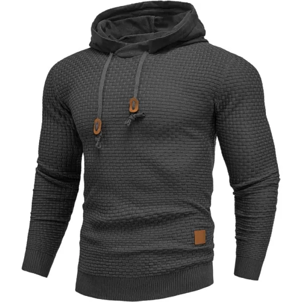 COOFANDY Men's Knitted Hoodies Hipster Casual Hooded Sweatshirt Long Sleeve Pullover Sweaters Slim Fit Polo Hoodie