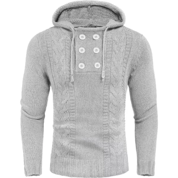 COOFANDY Men's Knitted Hoodies Pullover Casual Long Sleeve Turtleneck Sweaters