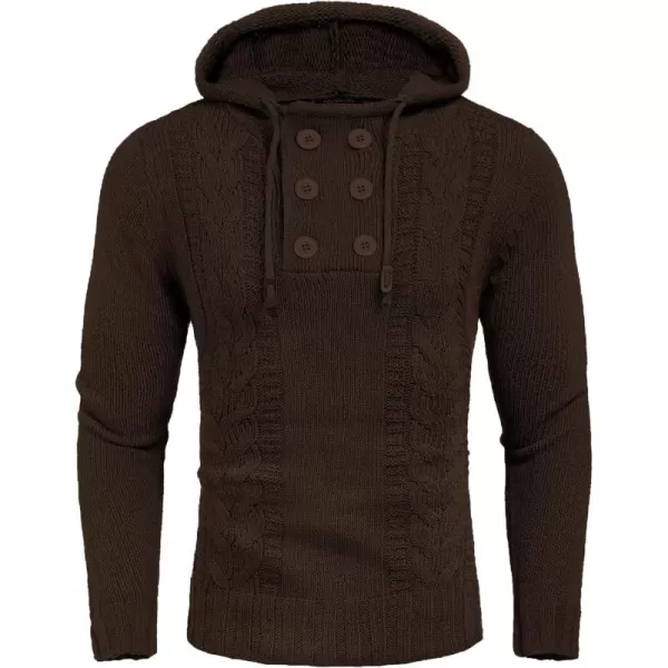 COOFANDY Men's Knitted Hoodies Pullover Casual Long Sleeve Turtleneck Sweaters
