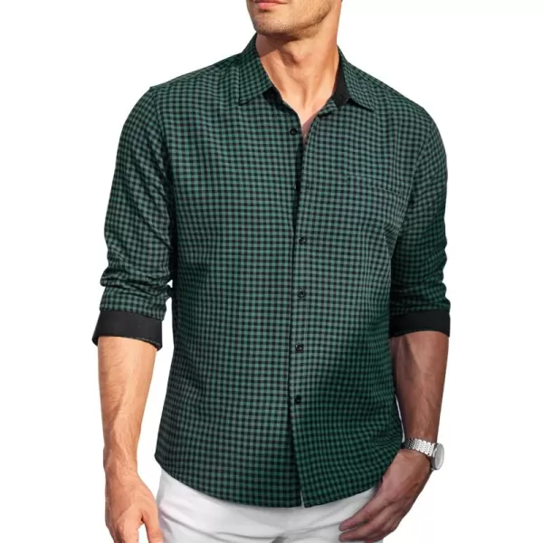 COOFANDY Mens Linen Textured Shirt Long Sleeve Button Down Shirt Casual Oxford Dress Shirt