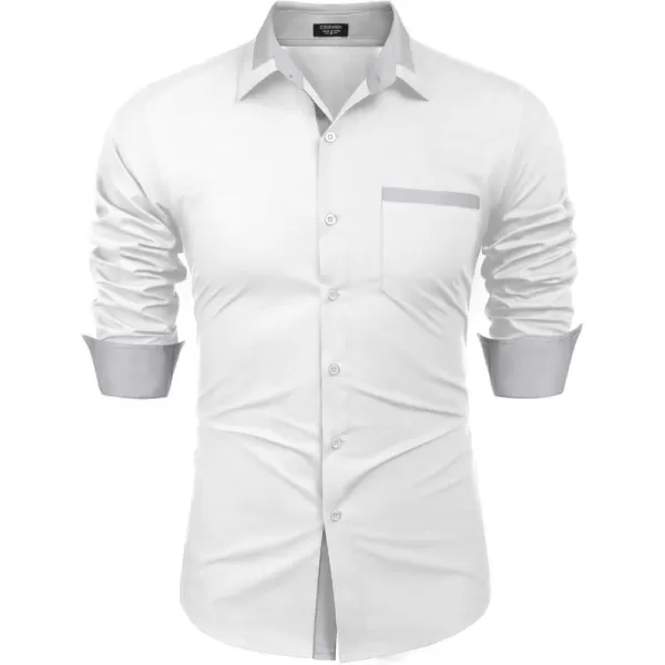 COOFANDY Men's Long Sleeve Dress Shirt Plaid Collar Casual Button Down Shirts