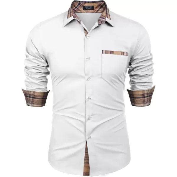COOFANDY Men's Long Sleeve Dress Shirt Plaid Collar Casual Button Down Shirts
