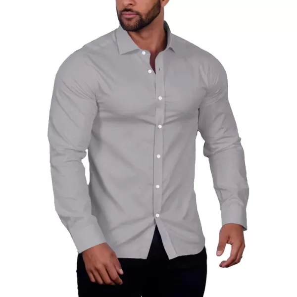 COOFANDY Men's Muscle Fit Dress Shirt Wrinkle Free Long Sleeve Button Down Shirt