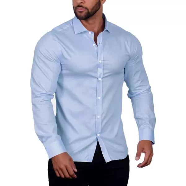 COOFANDY Men's Muscle Fit Dress Shirt Wrinkle Free Long Sleeve Button Down Shirt