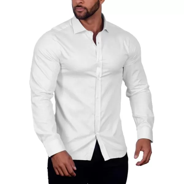 COOFANDY Men's Muscle Fit Dress Shirt Wrinkle Free Long Sleeve Button Down Shirt