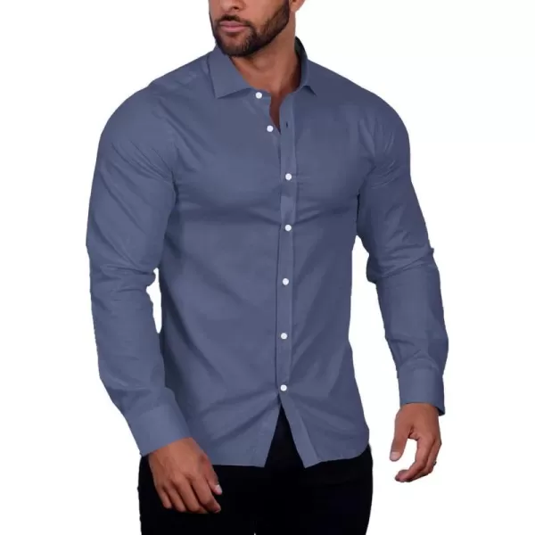 COOFANDY Men's Muscle Fit Dress Shirt Wrinkle Free Long Sleeve Button Down Shirt