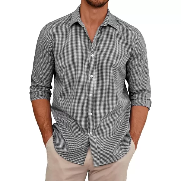 COOFANDY Men's Muscle Fit Dress Shirt Wrinkle Free Long Sleeve Button Down Shirt)