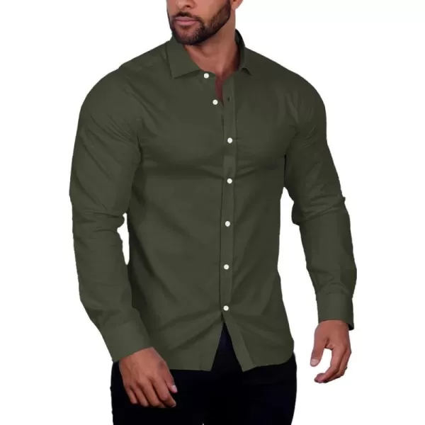 COOFANDY Men's Muscle Fit Dress Shirt Wrinkle Free Long Sleeve Button Down Shirt