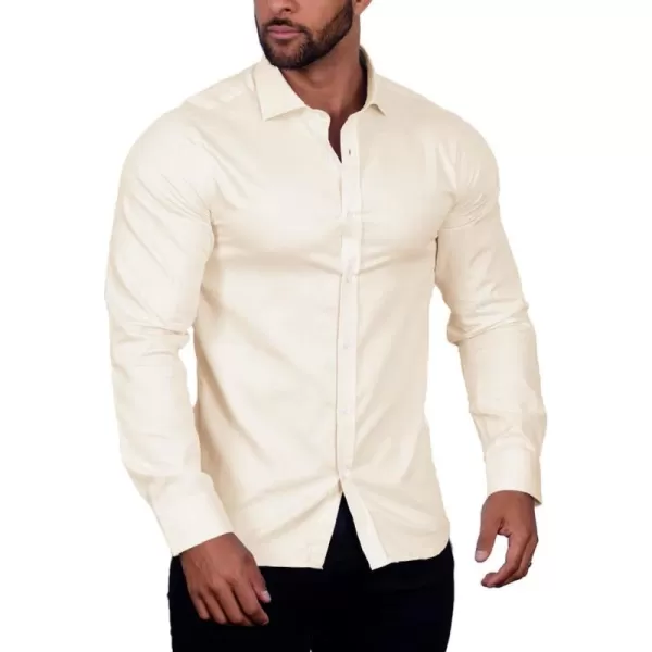 COOFANDY Men's Muscle Fit Dress Shirt Wrinkle Free Long Sleeve Button Down Shirt