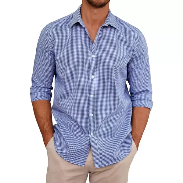 COOFANDY Men's Muscle Fit Dress Shirt Wrinkle Free Long Sleeve Button Down Shirt)