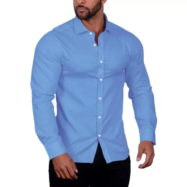 COOFANDY Men's Muscle Fit Dress Shirt Wrinkle Free Long Sleeve Button Down Shirt