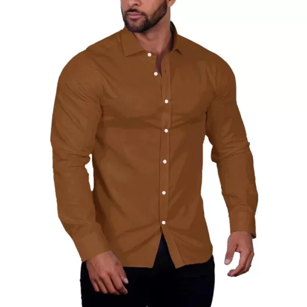 COOFANDY Men's Muscle Fit Dress Shirt Wrinkle Free Long Sleeve Button Down Shirt
