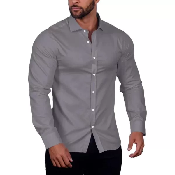 COOFANDY Men's Muscle Fit Dress Shirt Wrinkle Free Long Sleeve Button Down Shirt
