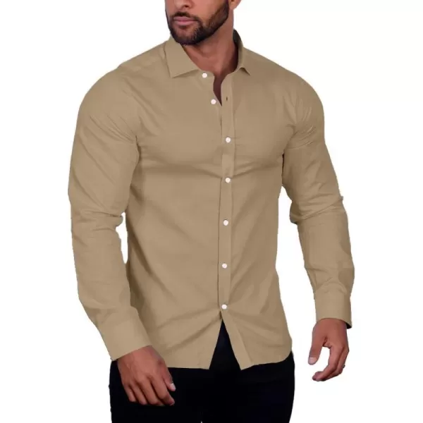 COOFANDY Men's Muscle Fit Dress Shirt Wrinkle Free Long Sleeve Button Down Shirt