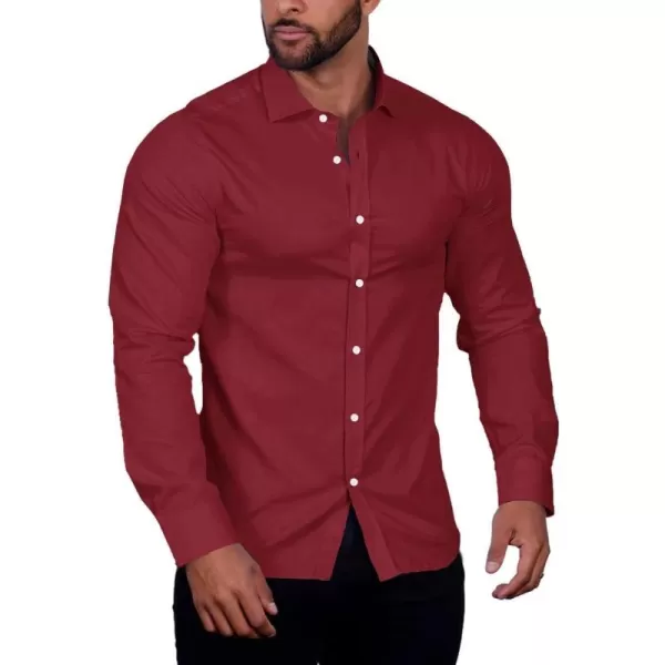 COOFANDY Men's Muscle Fit Dress Shirt Wrinkle Free Long Sleeve Button Down Shirt