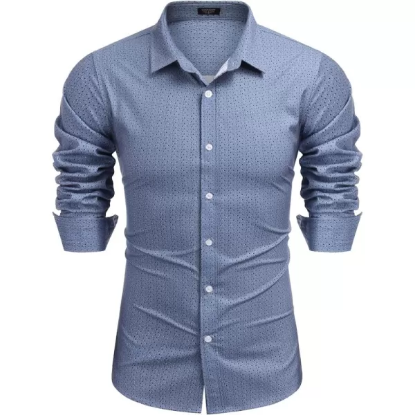 COOFANDY Men's Muscle Fit Dress Shirt Wrinkle Free Long Sleeve Button Down Shirt