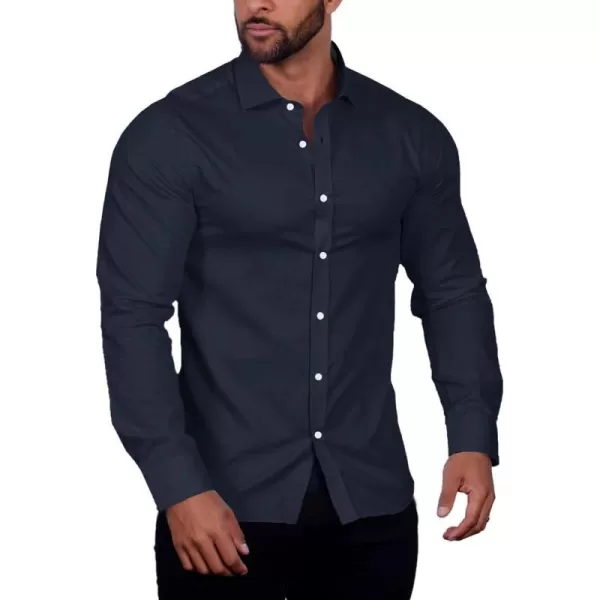 COOFANDY Men's Muscle Fit Dress Shirt Wrinkle Free Long Sleeve Button Down Shirt