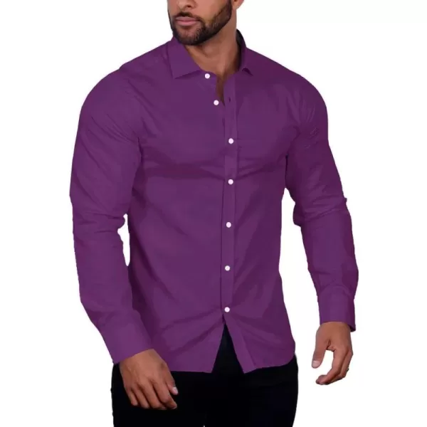 COOFANDY Men's Muscle Fit Dress Shirt Wrinkle Free Long Sleeve Button Down Shirt