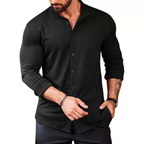 COOFANDY Mens Muscle Fit Dress Shirts Wrinkle Free Long Sleeve Casual Button Down Shirts