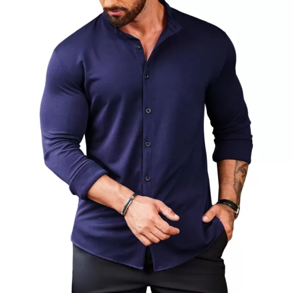 COOFANDY Mens Muscle Fit Dress Shirts Wrinkle Free Long Sleeve Casual Button Down Shirts