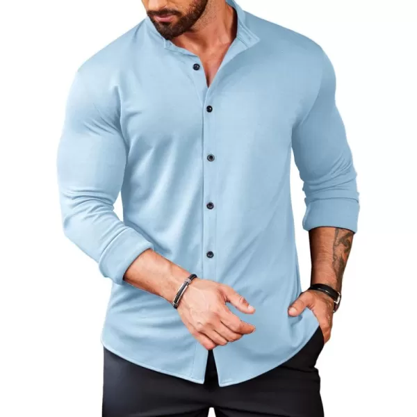 COOFANDY Mens Muscle Fit Dress Shirts Wrinkle Free Long Sleeve Casual Button Down Shirts