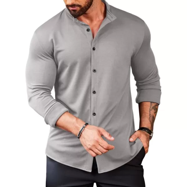 COOFANDY Mens Muscle Fit Dress Shirts Wrinkle Free Long Sleeve Casual Button Down Shirts