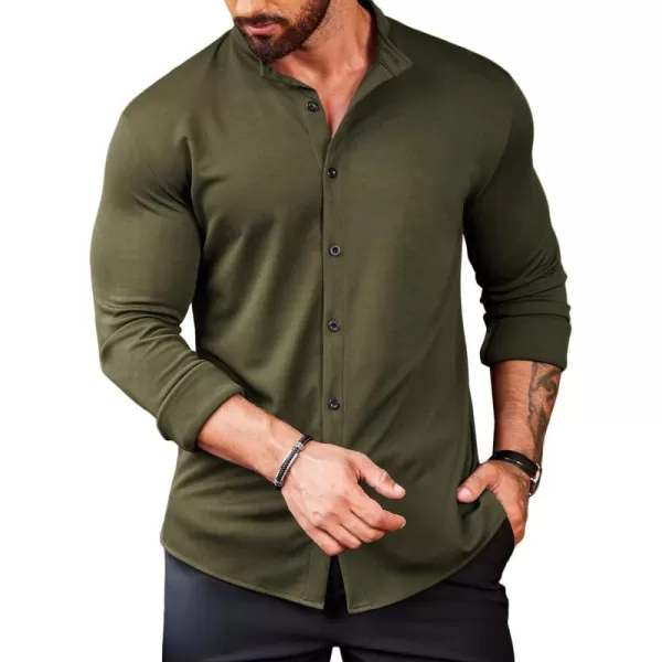 COOFANDY Mens Muscle Fit Dress Shirts Wrinkle Free Long Sleeve Casual Button Down Shirts