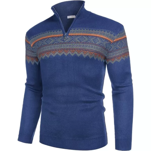 COOFANDY Men's Quarter Zip Pullover Sweater Casual Zip Up Polo Sweater Knit