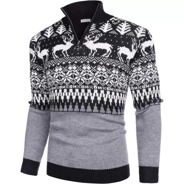 COOFANDY Men's Quarter Zip Pullover Sweater Casual Zip Up Polo Sweater Knit