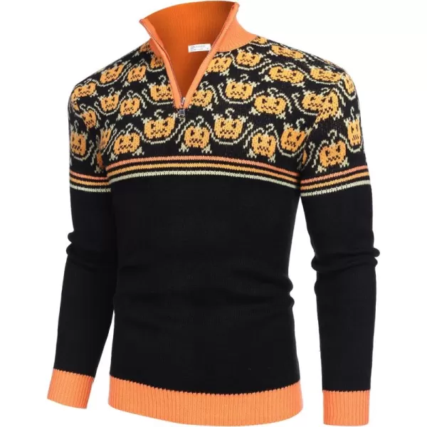 COOFANDY Men's Quarter Zip Pullover Sweater Casual Zip Up Polo Sweater Knit