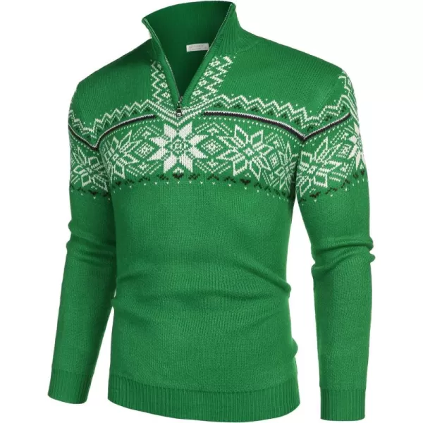COOFANDY Men's Quarter Zip Pullover Sweater Casual Zip Up Polo Sweater Knit)
