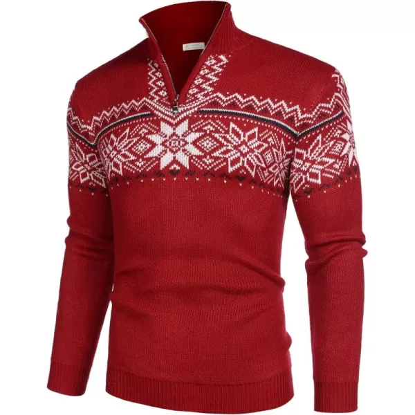 COOFANDY Men's Quarter Zip Pullover Sweater Casual Zip Up Polo Sweater Knit