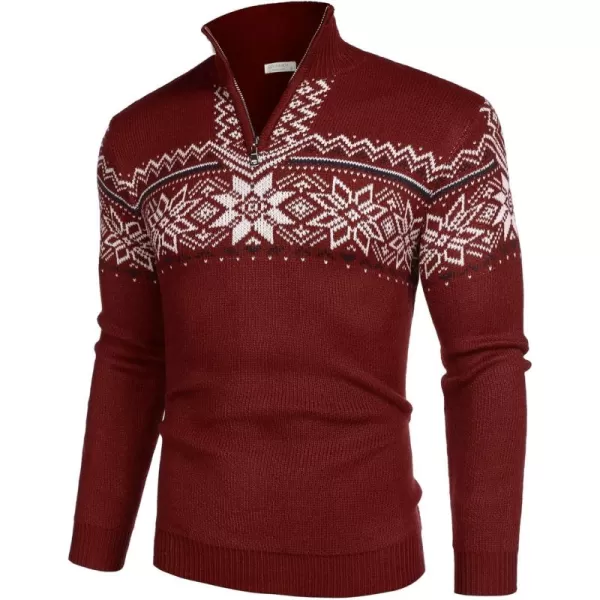 COOFANDY Men's Quarter Zip Pullover Sweater Casual Zip Up Polo Sweater Knit