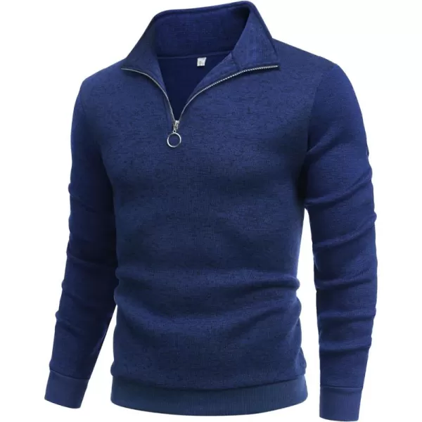 COOFANDY Men's Quarter Zip Pullover Sweatshirt Knitted Casual Slim Fit Thermal Sweater
