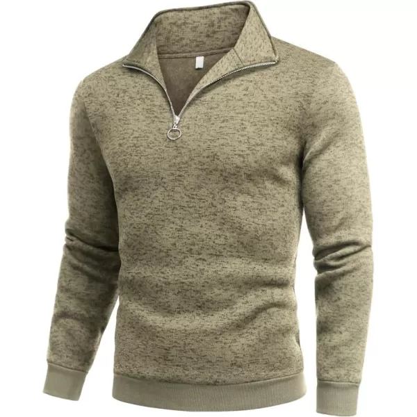 COOFANDY Men's Quarter Zip Pullover Sweatshirt Knitted Casual Slim Fit Thermal Sweater