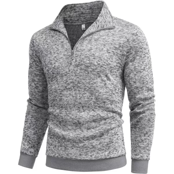 COOFANDY Men's Quarter Zip Pullover Sweatshirt Knitted Casual Slim Fit Thermal Sweater