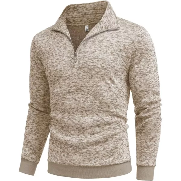 COOFANDY Men's Quarter Zip Pullover Sweatshirt Knitted Casual Slim Fit Thermal Sweater