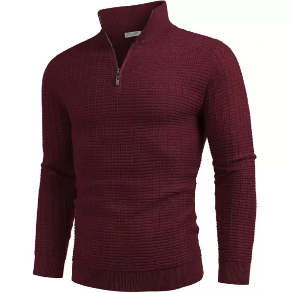 COOFANDY Men's Quarter Zip Sweaters Slim Fit Lightweight Cotton Knitted Casual Mock Neck Pullover Sweaters